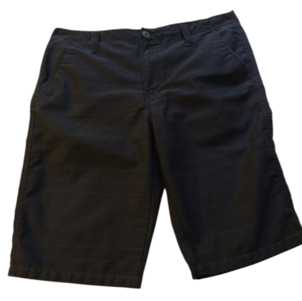 6/$15 Size 34 men's classic flat front dark blue stripe short